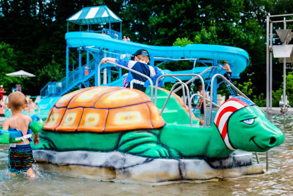 Clearwater Park unveils an exhilarating water slide featuring a delightful turtle companion.