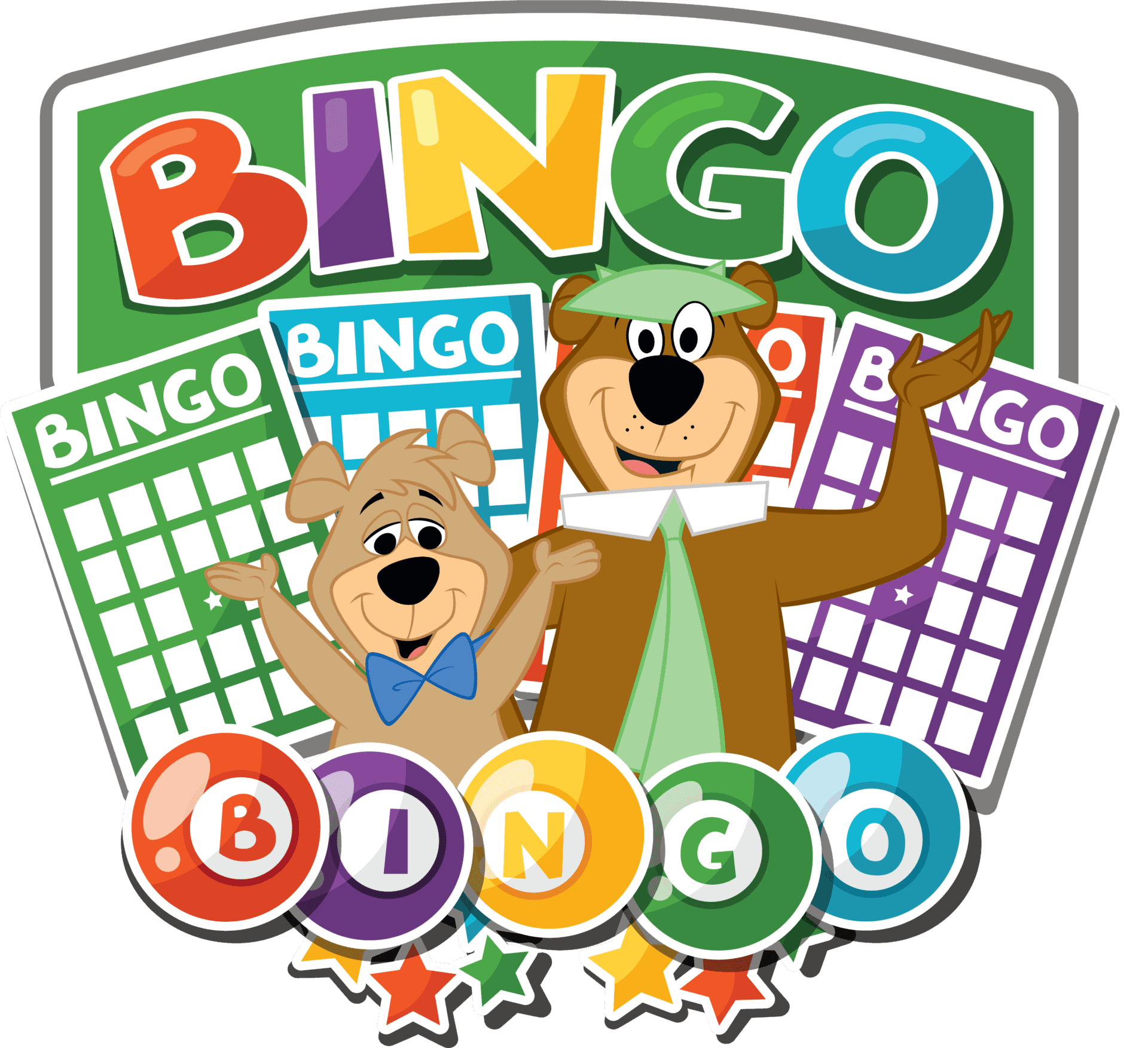 Bingo logo with a bear and a star. Bingo logo with a bear and a star.
