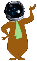 A cartoon bear wearing a space helmet roams through the 2022 Themed Weekends.